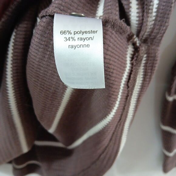 24/7 Maurices Blouse Women's Size 3X Brown White Striped Button Accents * - Picture 3 of 8